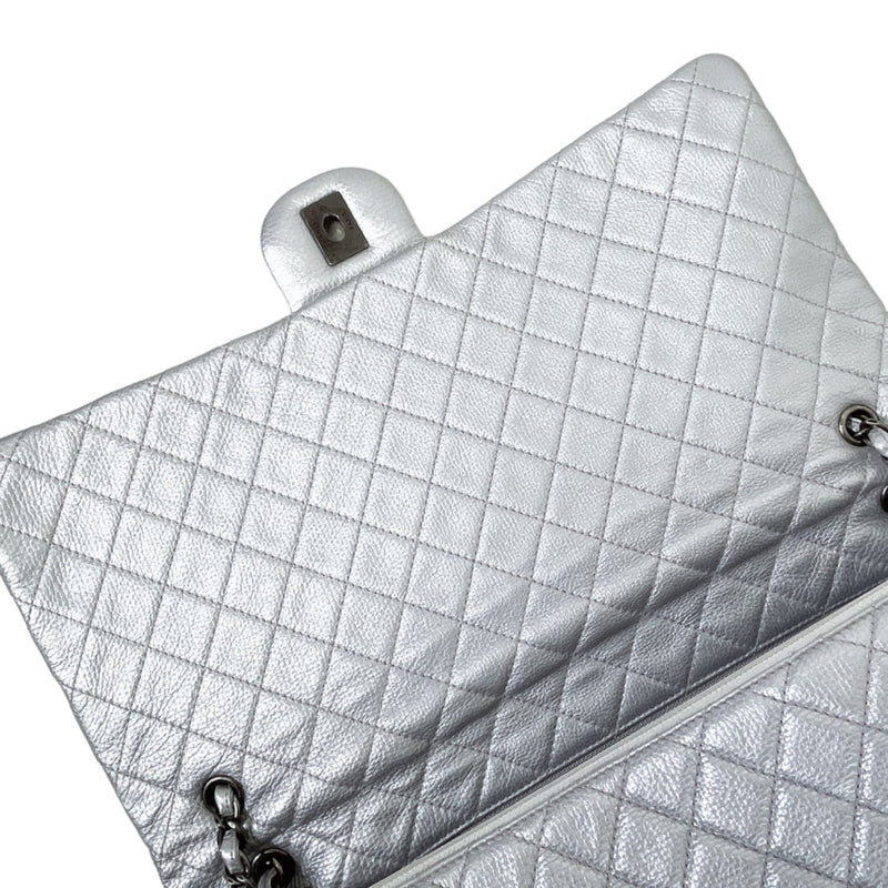 XXL Airline Flap Calfskin Quilted Silver RHW