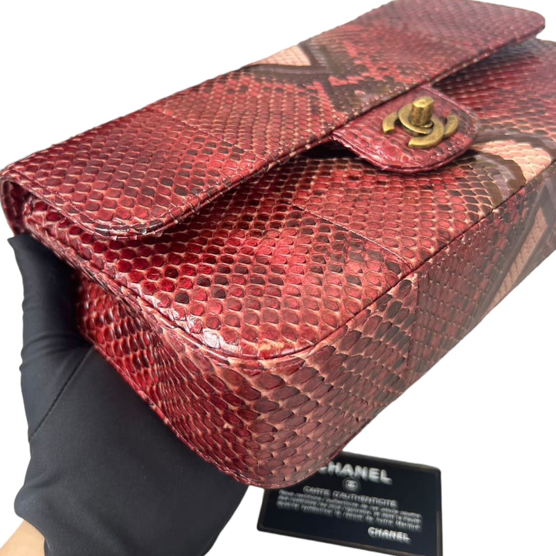 Chanel Black Python Exotic Leather Classic Mini Rectangular Flap Bag