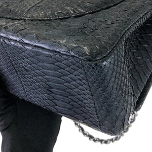 Maxi Double Flap Matte Python Black SHW