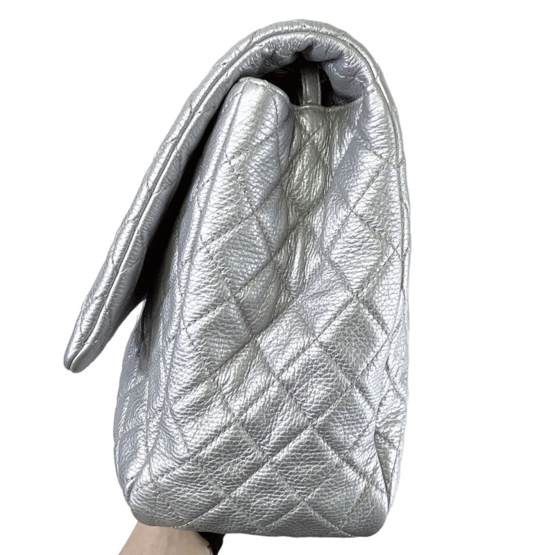 XXL Airline Flap Calfskin Quilted Silver RHW