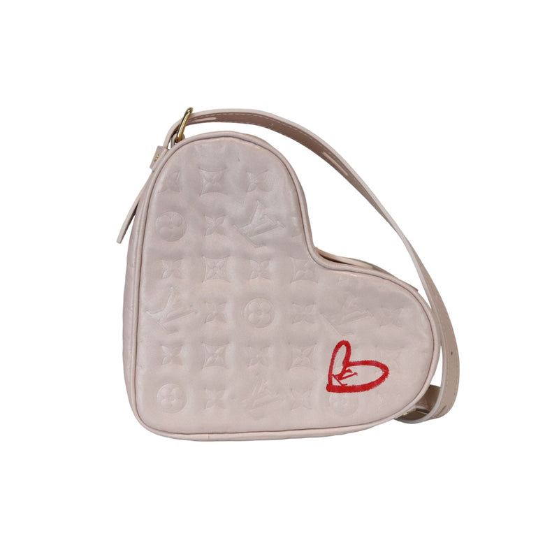 New Louis Vuitton Heart on chain red lambskin monogram embossed