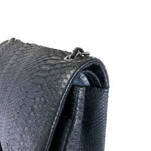 Maxi Double Flap Matte Python Black SHW