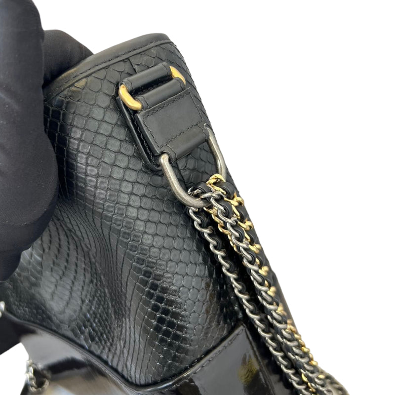 Chanel, Medium Gabrielle python bag Black Leather ref.1003110