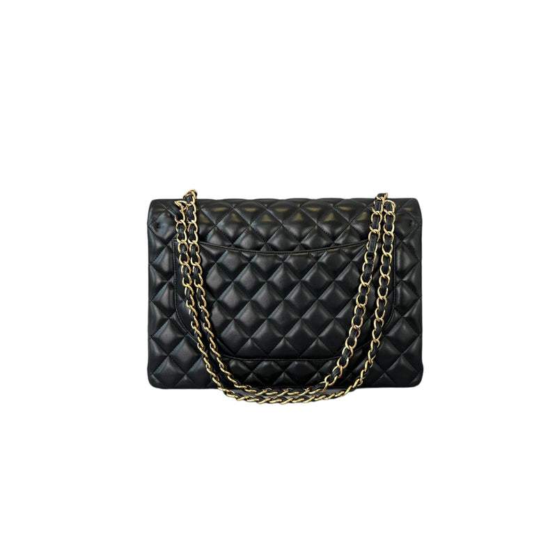 Double Flap Maxi Lambskin Black GHW