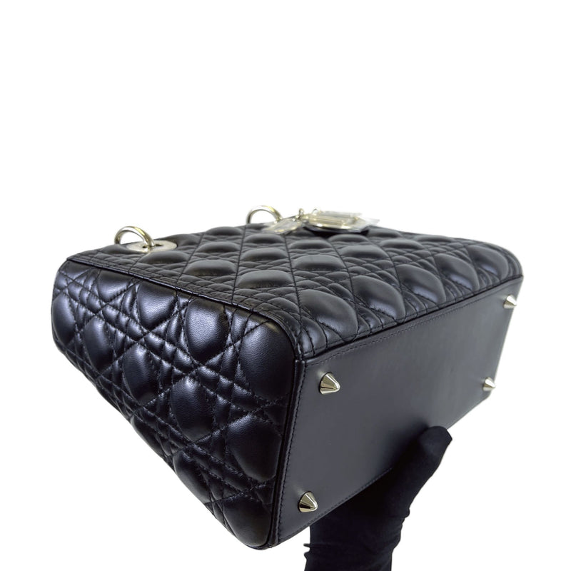 Classic Lambskin Medium Lady Dior Black SHW