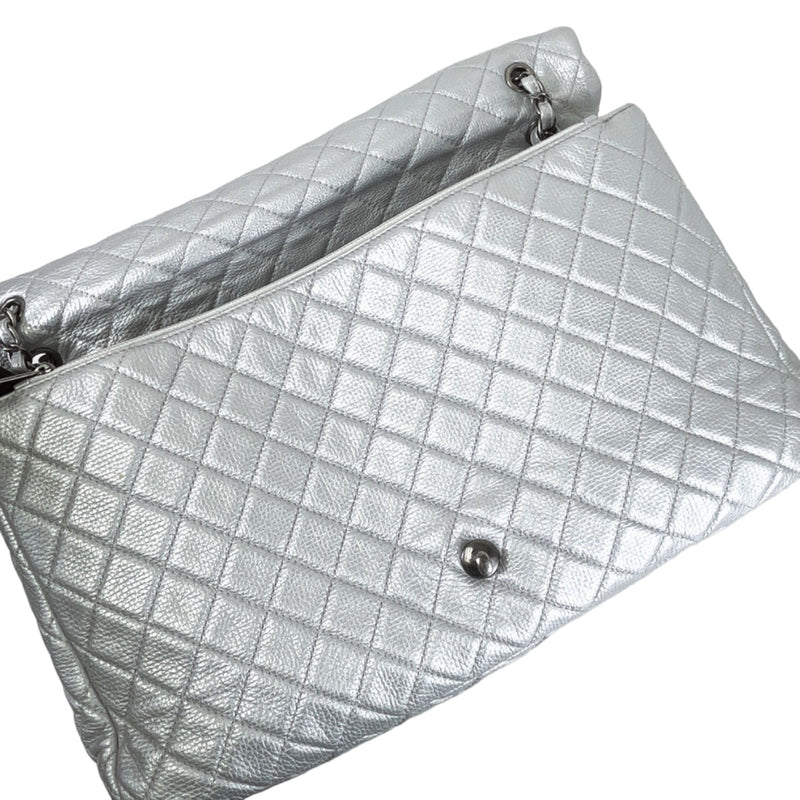 XXL Airline Flap Calfskin Quilted Silver RHW