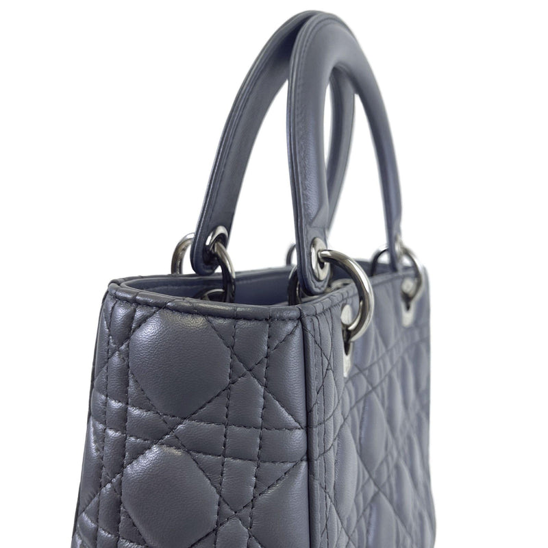 Lady Dior Medium Lambskin Grey SHW