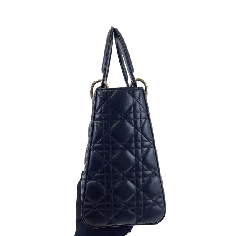 Classic Lambskin Medium Lady Dior Black SHW