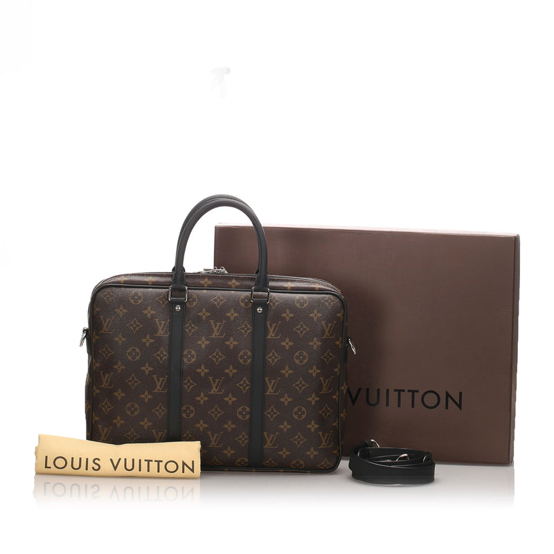 Louis Vuitton Monogram Macassar Canvas Porte-Documents Jour Bag