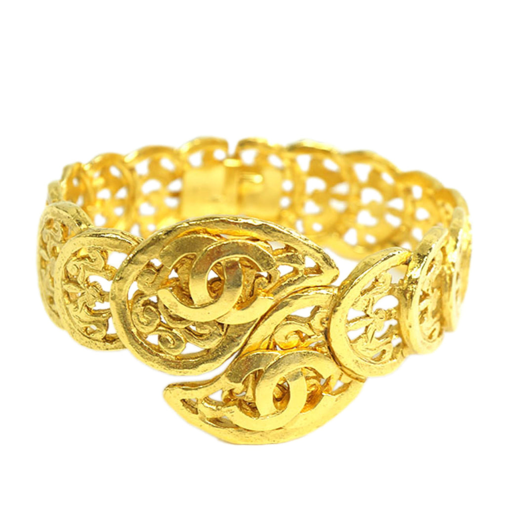 Gold-Tone Metal Body CC Bangle