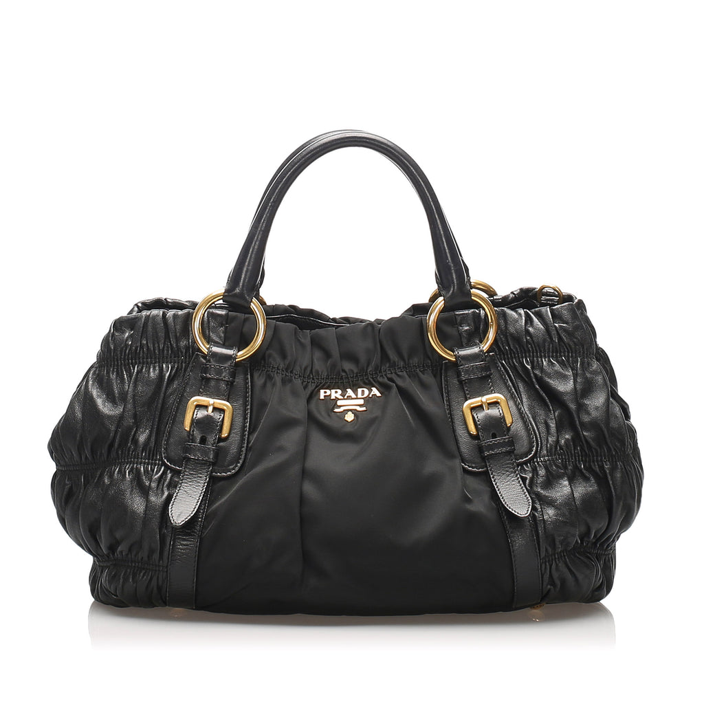 Tessuto Nappa Gaufre Satchel Black - Bag Religion