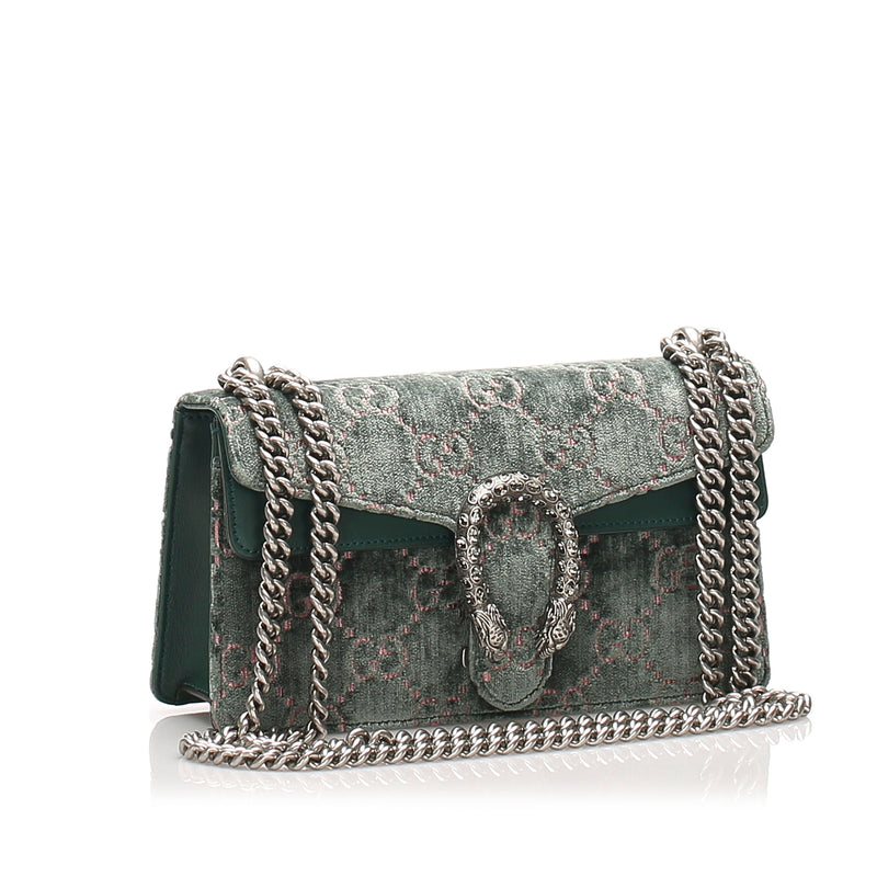 Gucci Vintage - Patched Leather Dionysus Satchel Bag - Black