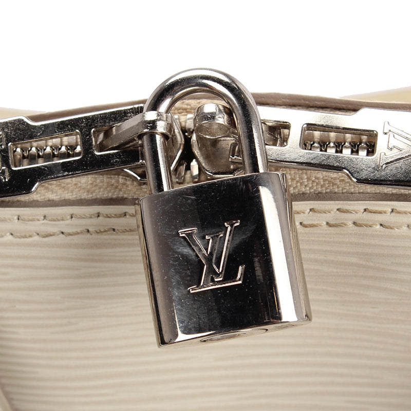 Louis Vuitton Ivory Epi Leather Alma PM Bag with Lock, Silver