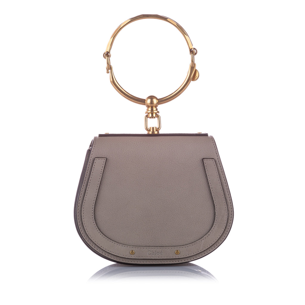 Nile Leather Crossbody Bag Gray