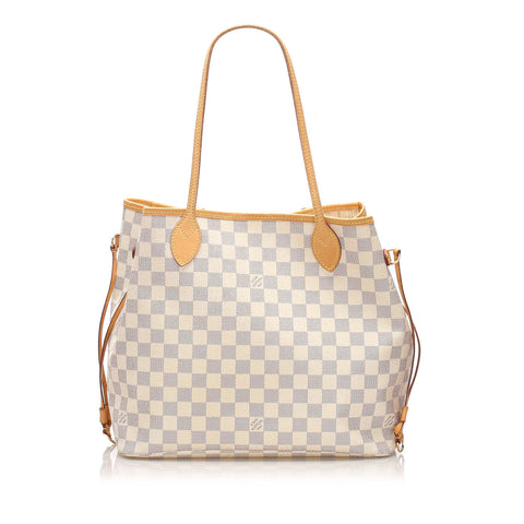 Neverfull MM Tote Bag - Luxury Damier Azur Canvas Blue