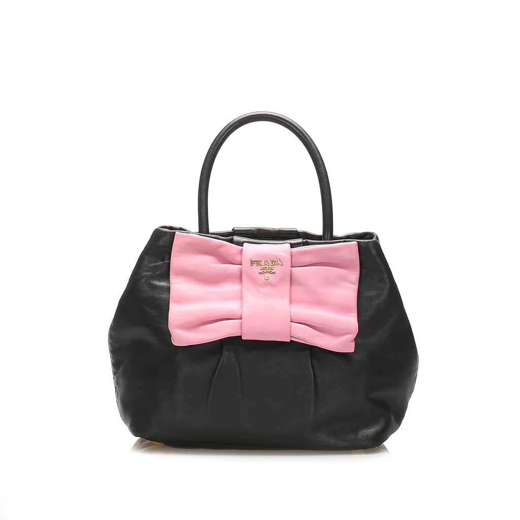 Prada Fiocco Bow Satchel Black