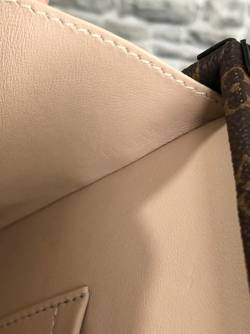 Shop Louis Vuitton PETIT SAC PLAT Monogram 2WAY Plain Leather