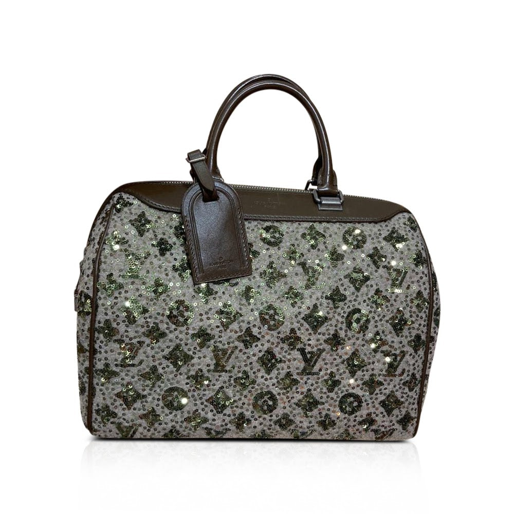 LOUIS VUITTON Sequin Monogram Sunshine Express Speedy Kaki 70021