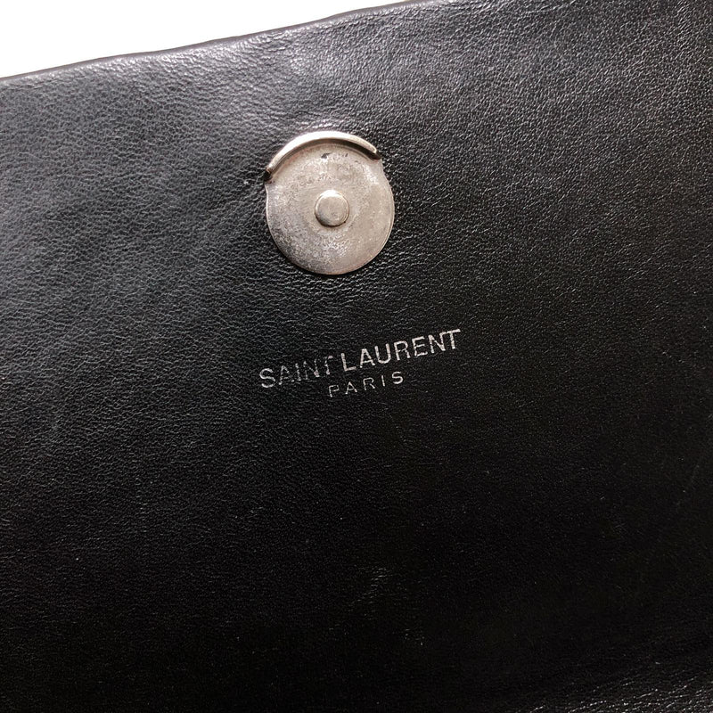 Yves Saint Laurent Grey Crocodile Embossed Leather Classic Nano