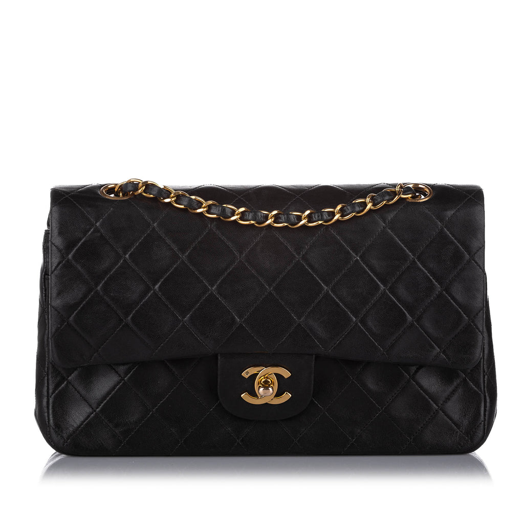 Medium Classic Lambskin Double Flap Bag Black - Bag Religion