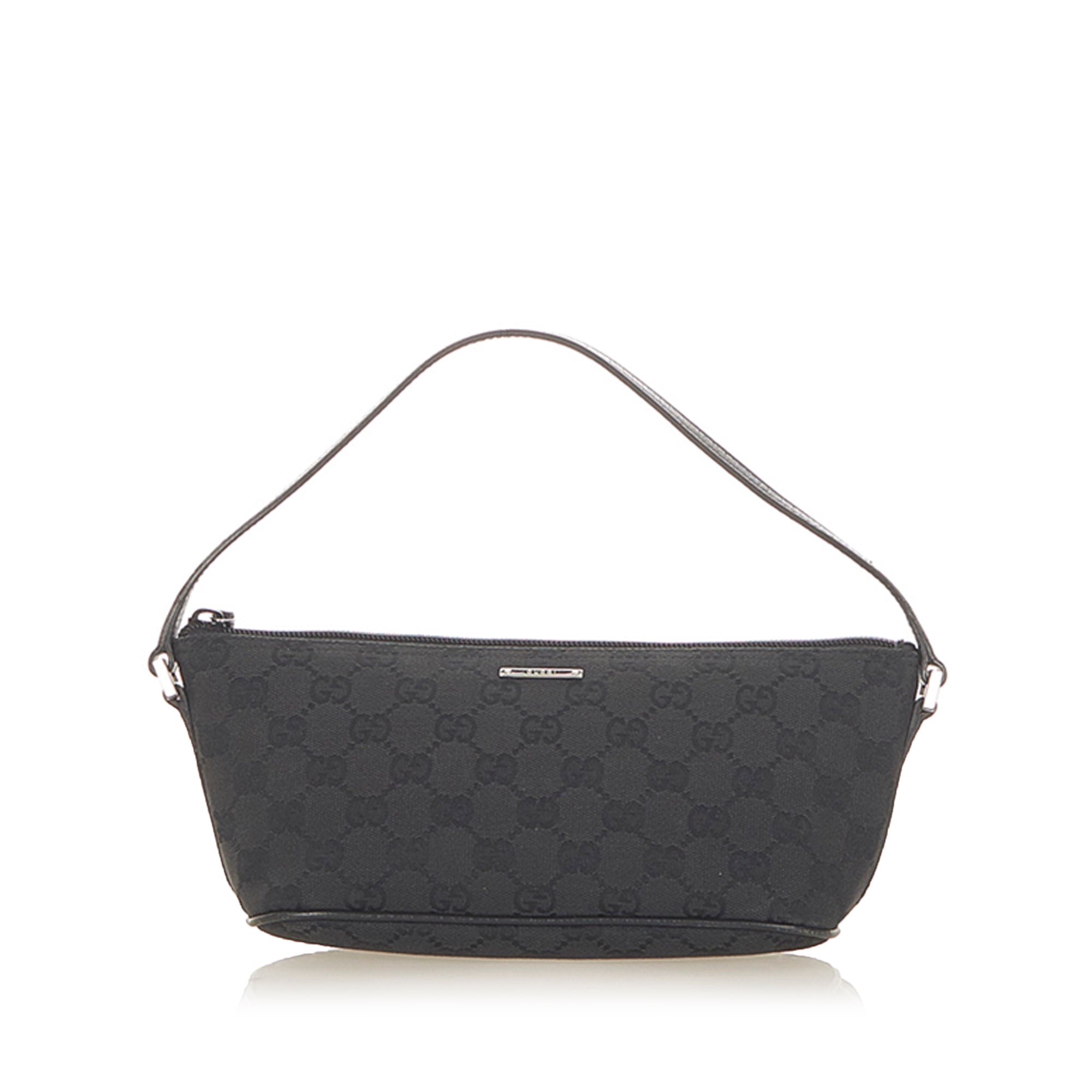 GUCCI-Boat-Bag-GG-Canvas-Leather-Hand-Bag-Pouch-Black-07198 –  dct-ep_vintage luxury Store