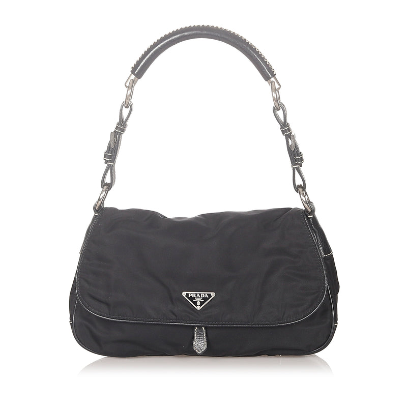 Prada tessuto cheap flap shoulder bag