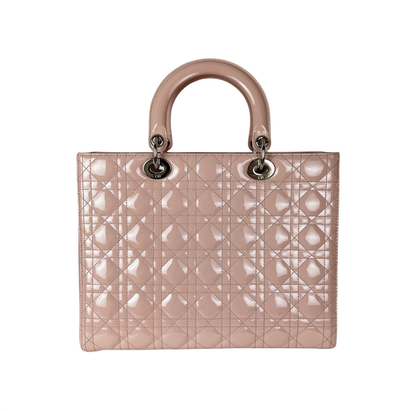 Lady Dior Large Patent Pink SHW