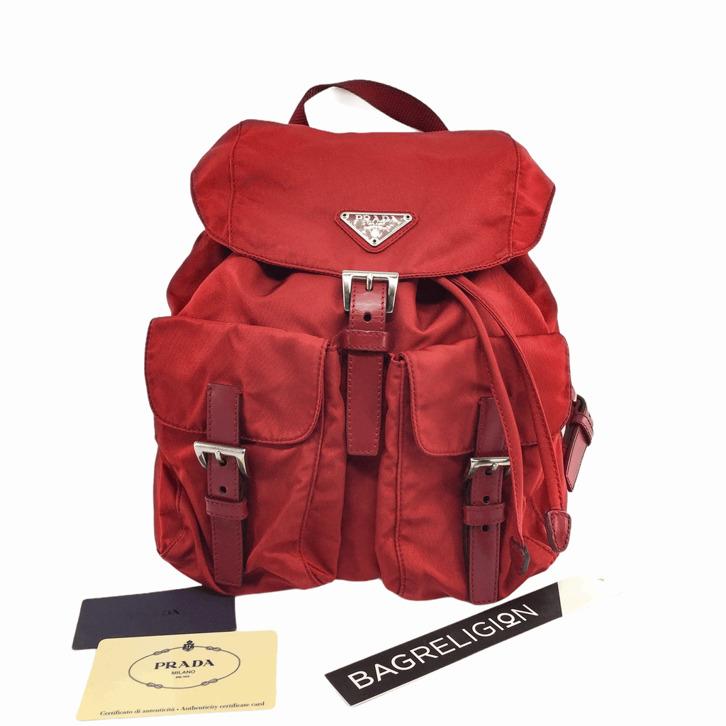 Vela Red Backpack in Nylon Red