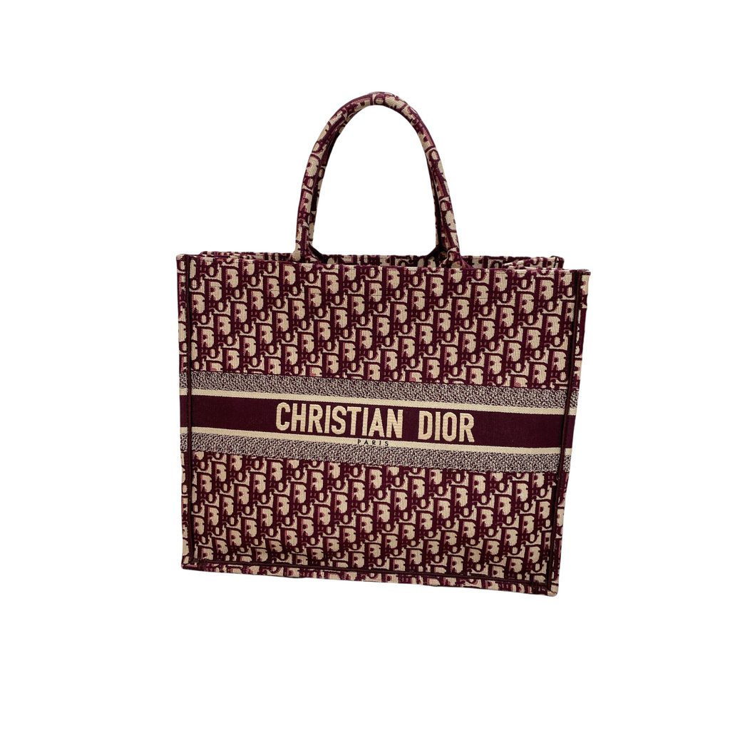 Oblique Large Book Tote Burgundy