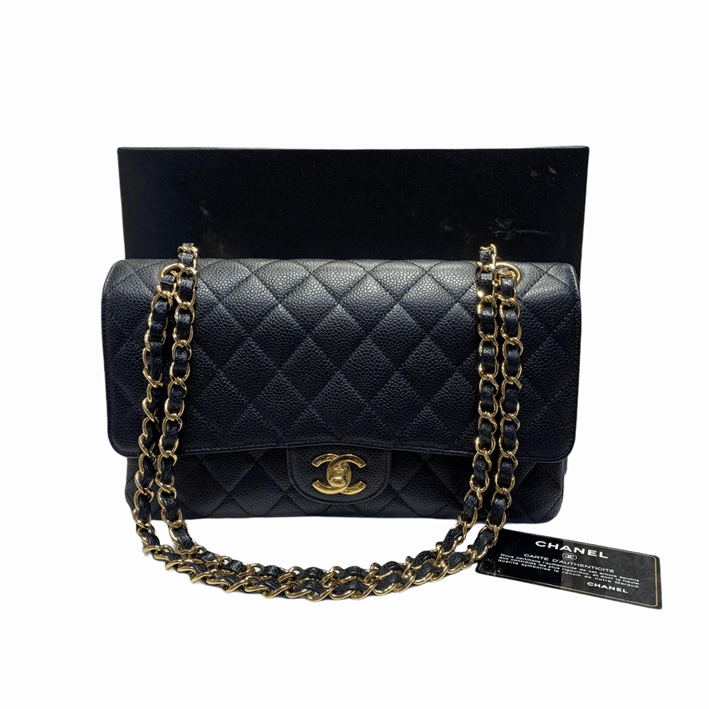 Classic Medium Flap Caviar GHW