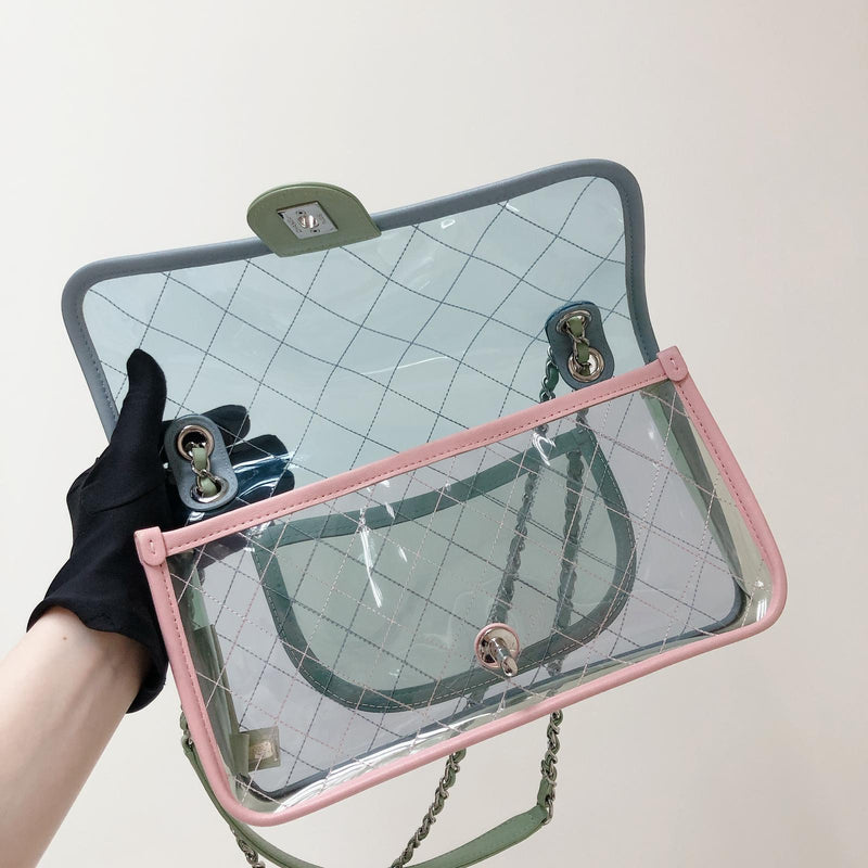 Chanel Blue Transparent Quilted PVC Coco Splash Small Flap Bag