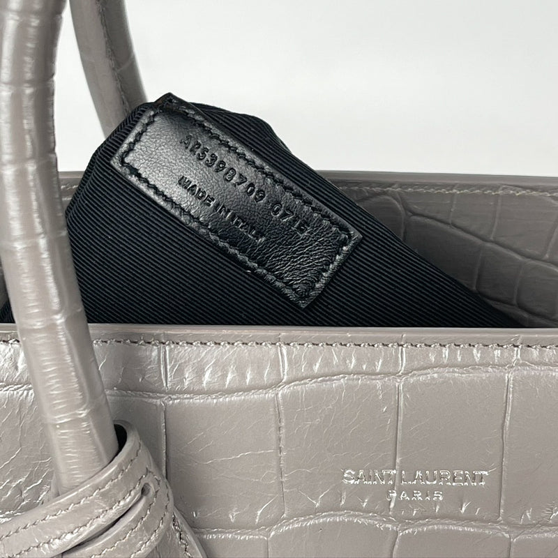 Saint Laurent Sac de Jour Nano Croc-embossed Leather Tote Bag