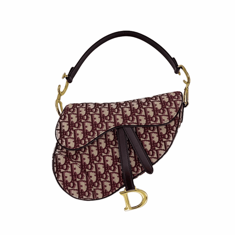 Dior saddle sales bag burgundy