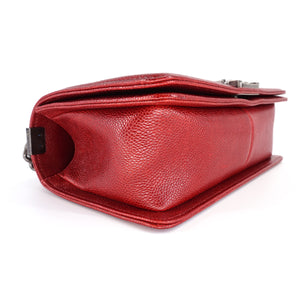 Old Medium Boy Bag 14B Red Caviar with rhw