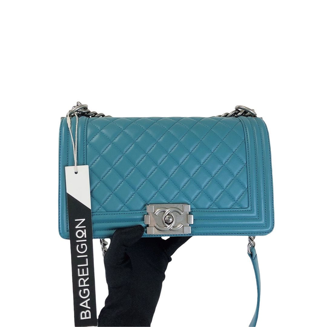 Chanel Royal Blue Velvet Small Boy Bag, myGemma, QA