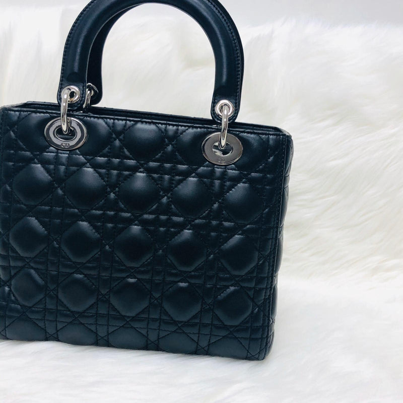 Medium Lady Dior Bag Black Cannage Lambskin