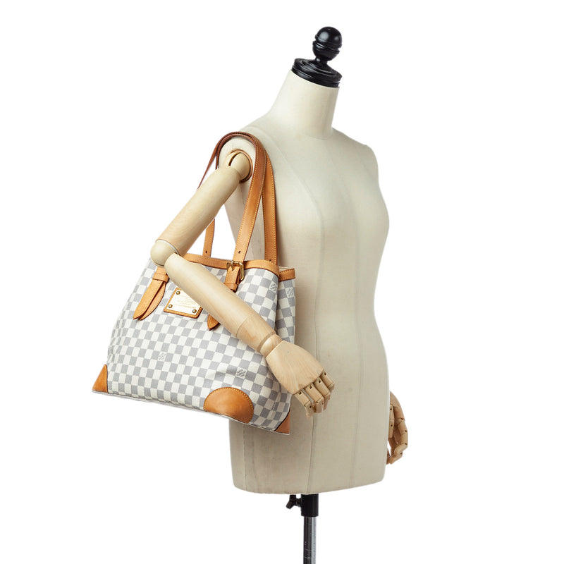 Louis Vuitton Hampstead Damier Azur shoulder bag White Cloth ref
