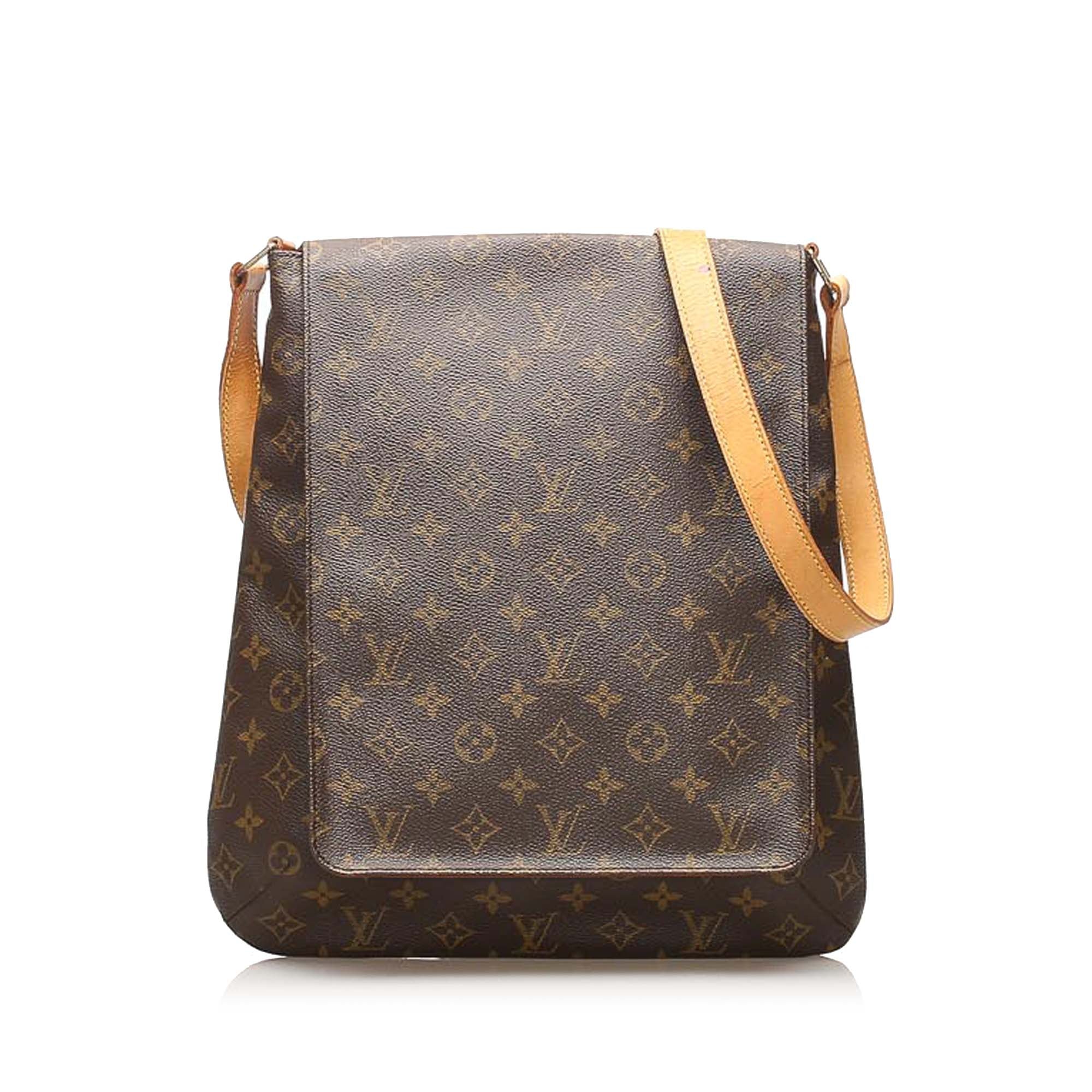 Authentic LOUIS VUITTON $1,080 Musette GM Monogram Bag Hobo Flap online Purse Crossbody