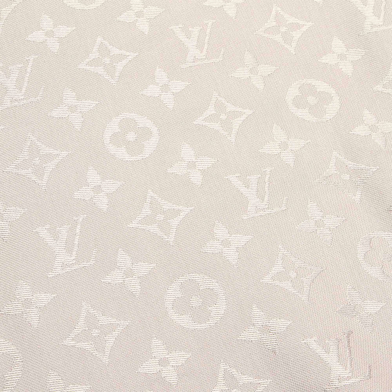 Louis Vuitton  Grey Charcoal Silver Monogram Shine Lv Logo Silk