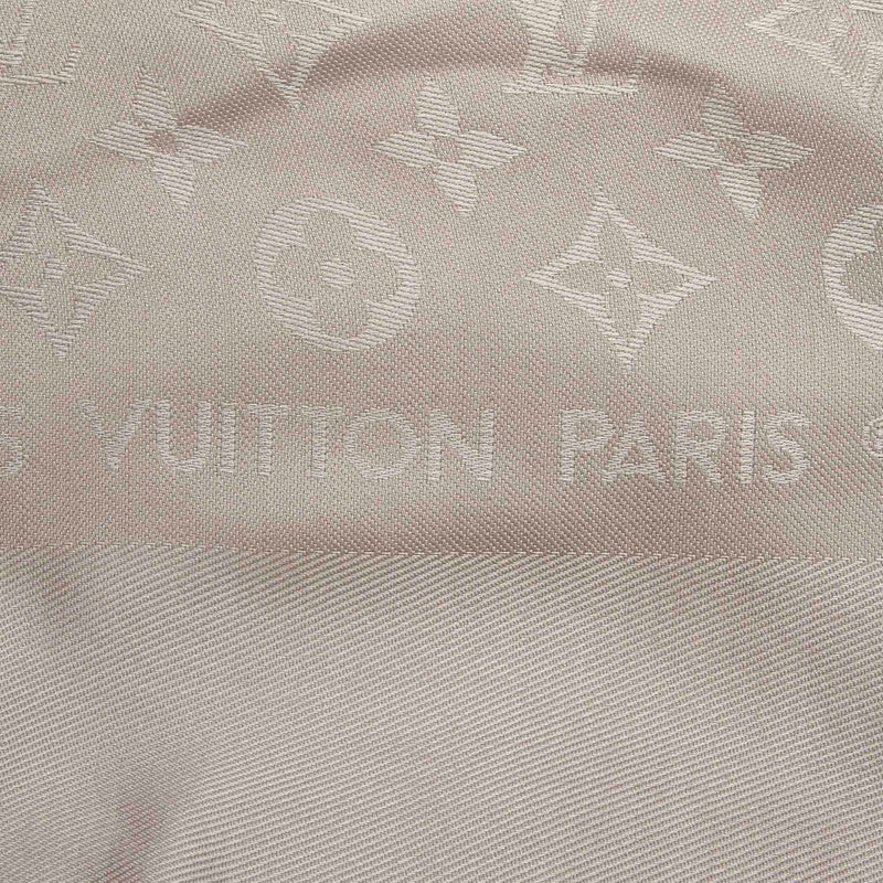 Louis Vuitton Classical Monogram Black Silver Shine Scarf Silk ref
