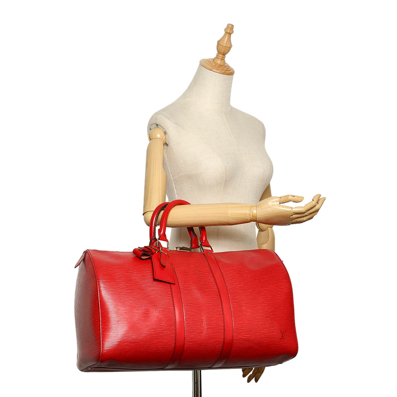 Louis Vuitton Keepall Travel Bag 45 EPI CAMEL LEATHER TRAVEL BAG
