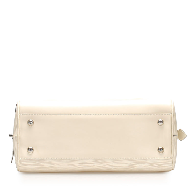 Louis Vuitton Cream Epi Bowling Montaigne PM Handbag with material