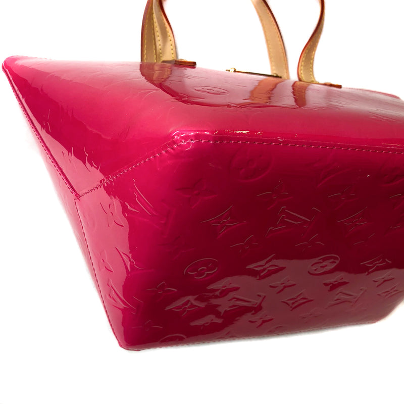 LOUIS VUITTON Authentic Women's Vernis Bellevue GM Hand Bag Red Leather