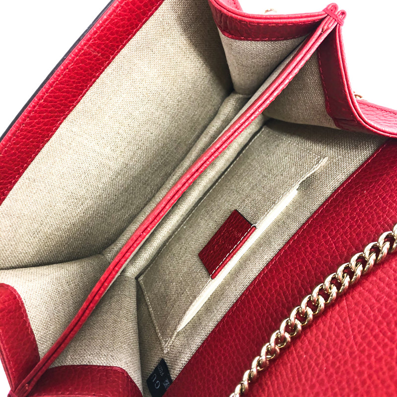 Interlocking leather crossbody bag Gucci Beige in Leather - 31310257