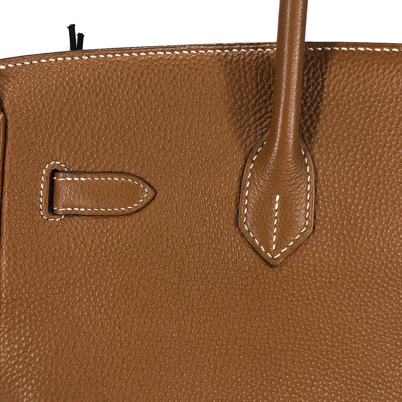 Hermes Blue Clemence Leather Gold Hardware Birkin 35 Bag - Luxury  designerwear for less!