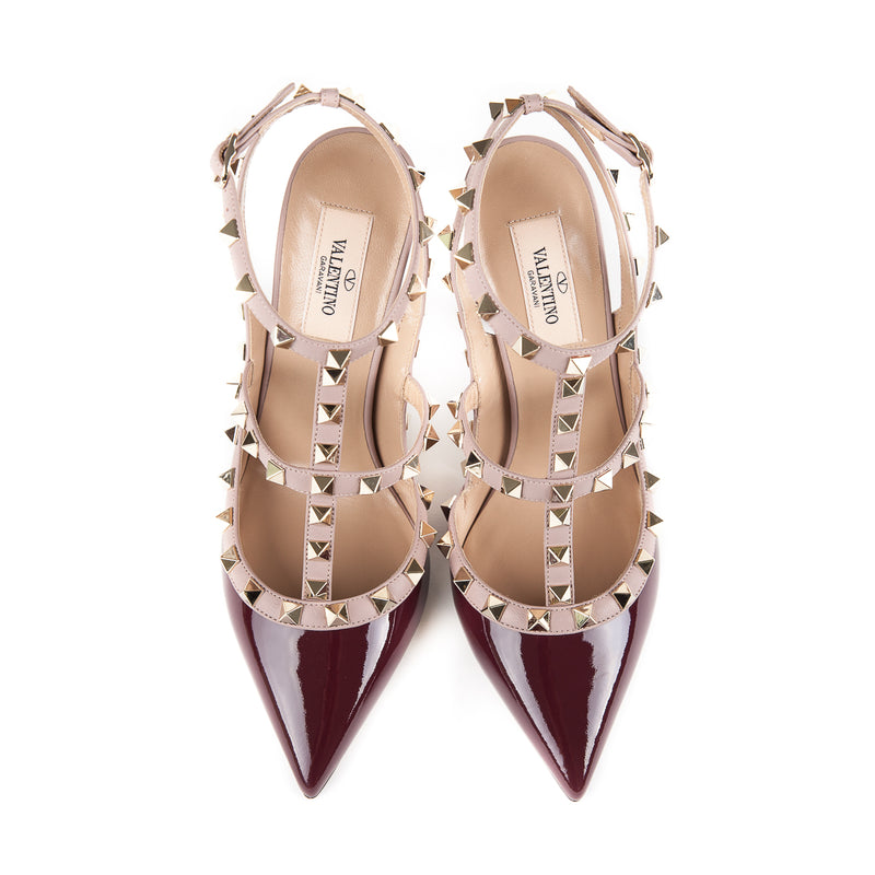 Rockstuds 101 Heels Cream and Maroon