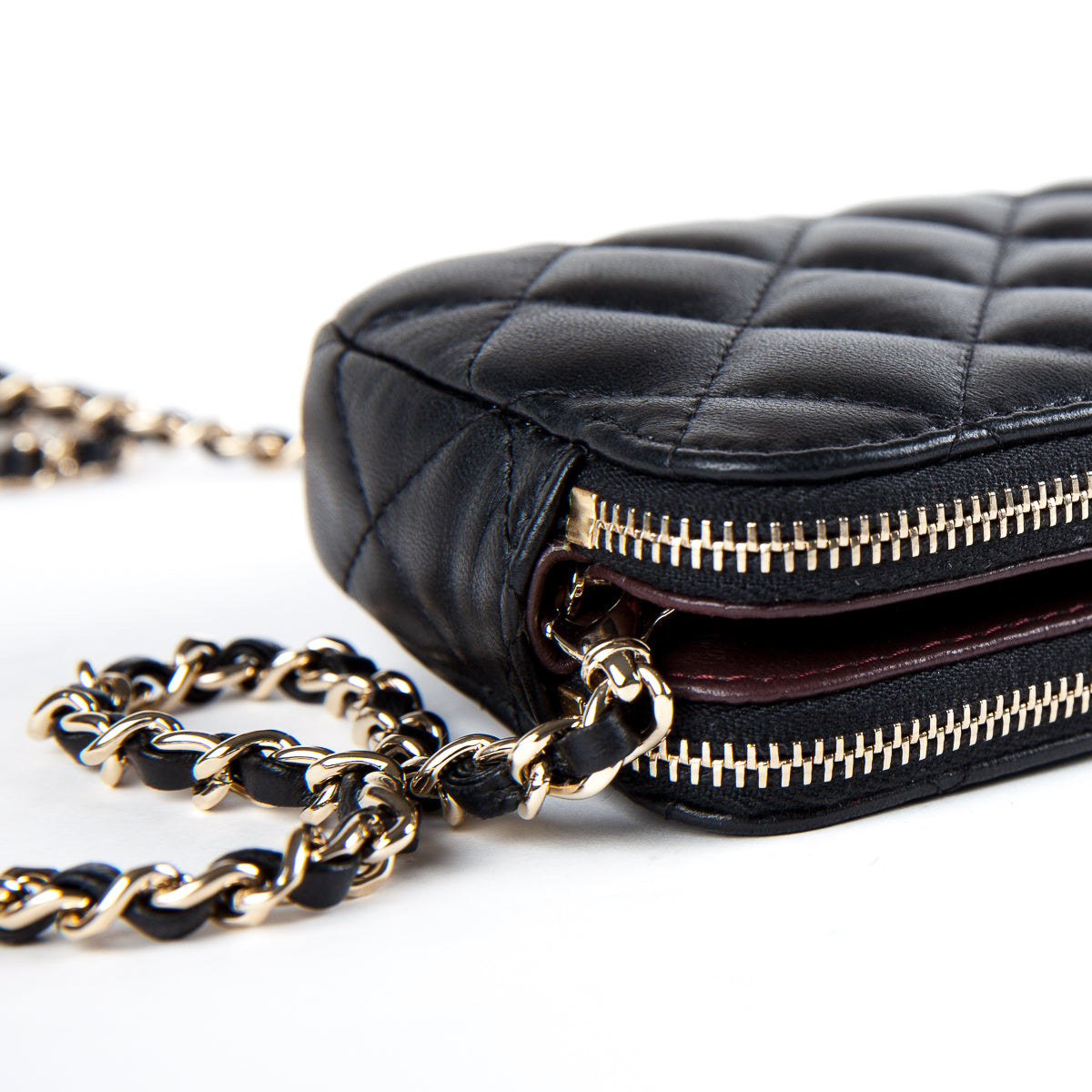 Black Lambskin Chanel Double Zip WOC Bag Religion