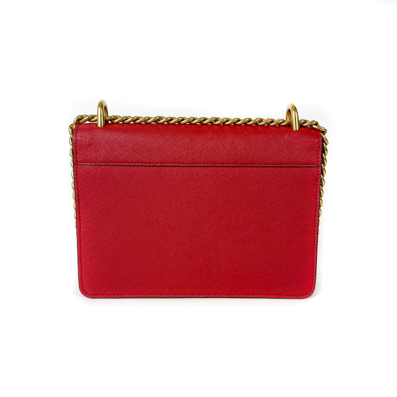 Saffiano Lux Crossbody Bag Red