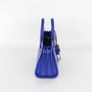 Nano Sac De Jour in Smooth Blue Leather