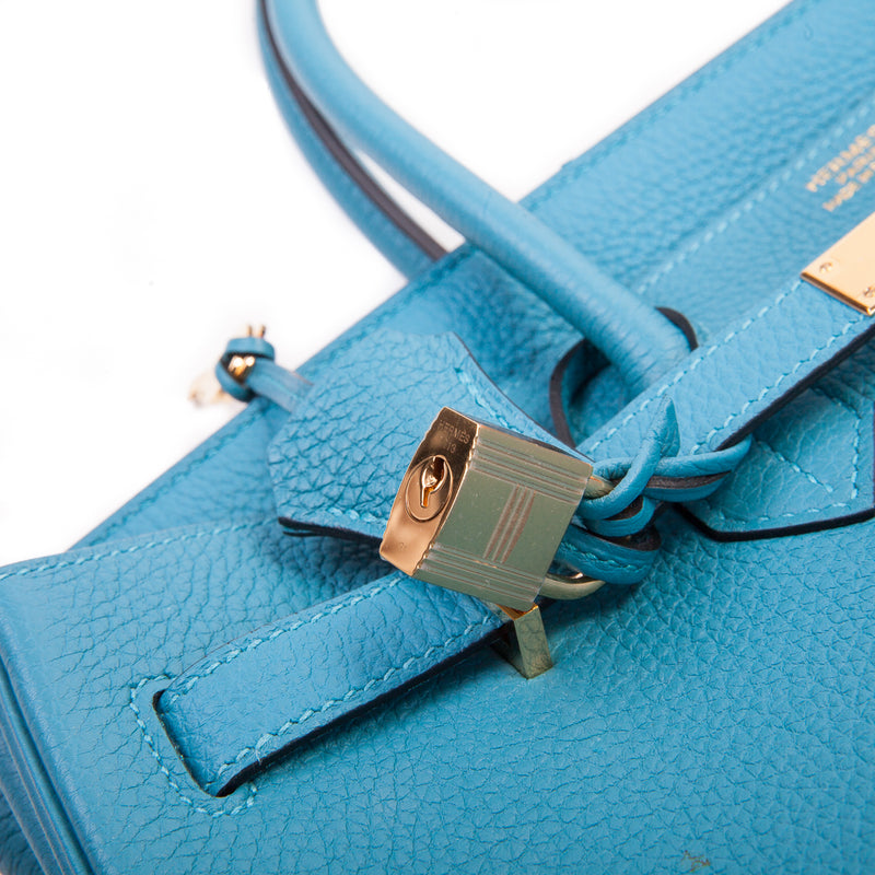 Hermès Togo Birkin 35 Bag Turquoise Preloved in Excellent Condition